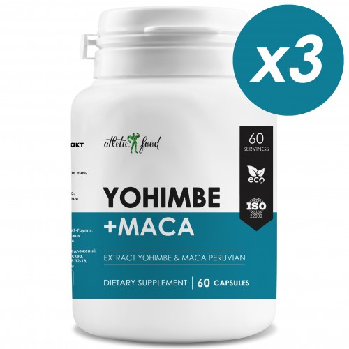 Atletic Food Yohimbe Extract 100 mg (HCL 4 mg) + MACA 400 mg 180 капс